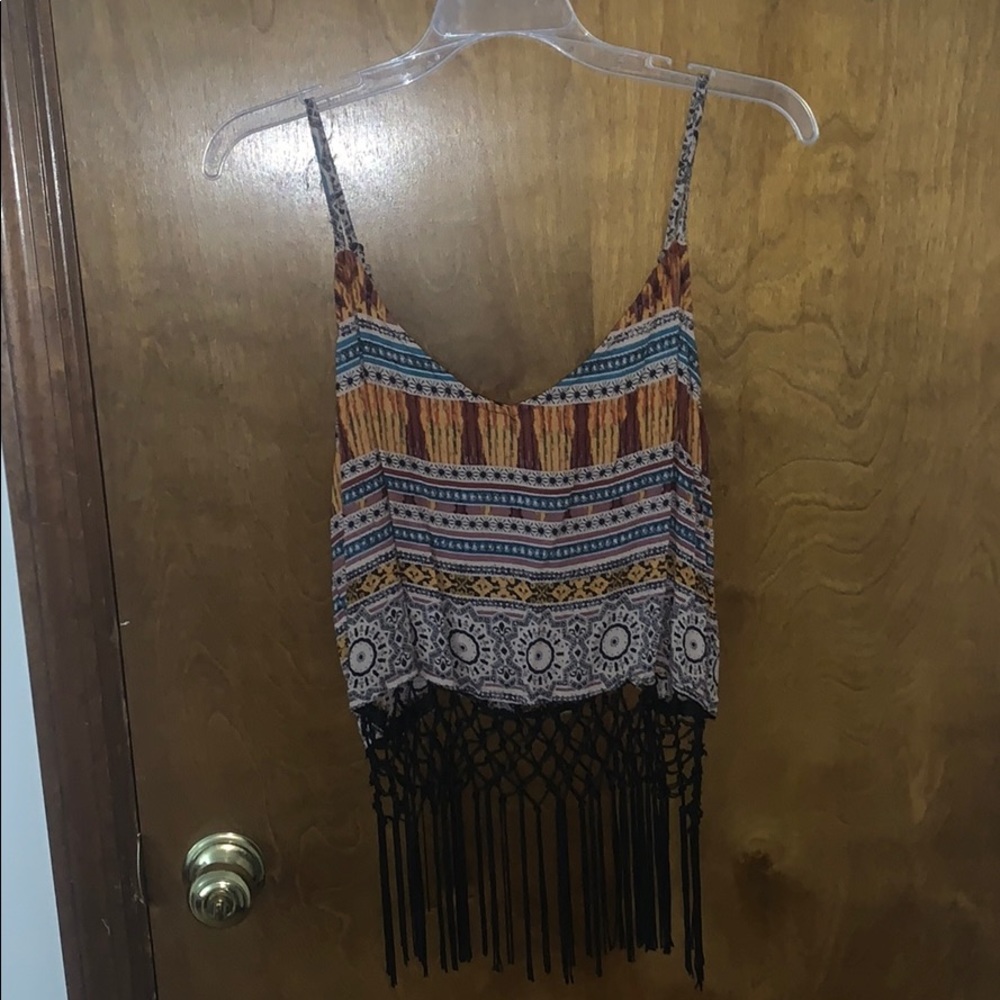 Boho tank with fringe detail